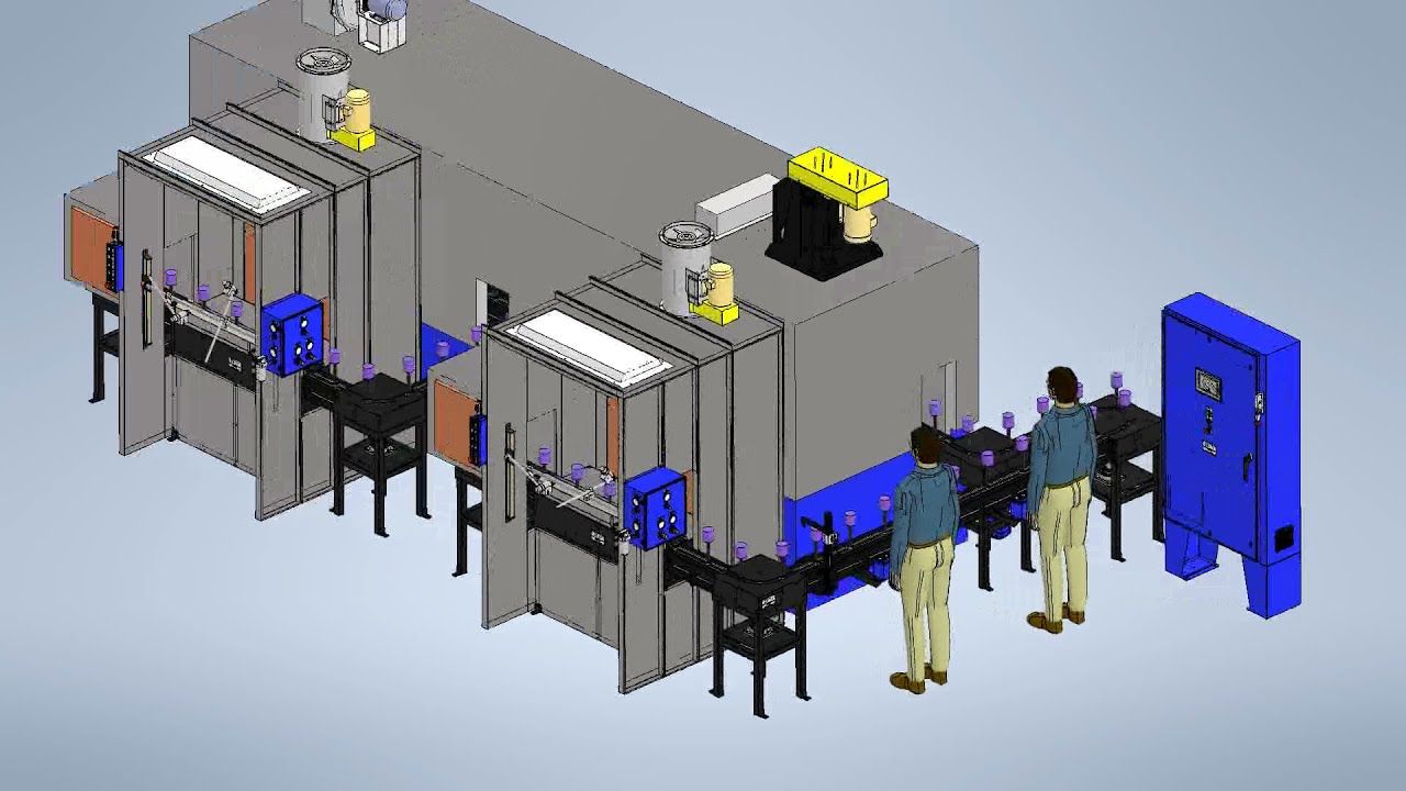 Precision Conveyor | Chain-On-Edge Painting System with Dual Spray Booths, Drying & Cooling