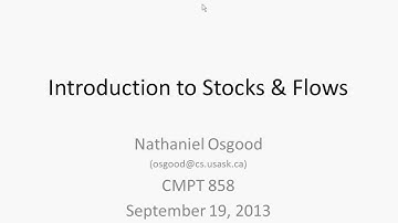 Introductory remarks up to Stocks & Flows