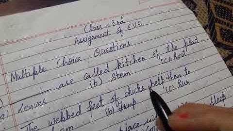 Class 3rd Evs assignment explanation video 1