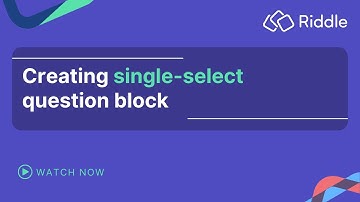 5. Creating single-select question block in Riddle Quiz Maker