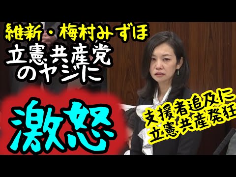 【国会】維新・梅村みずほ「支援団体のチェックを」発言に異常反応する立憲と共産党がヤジを飛ばし妨害