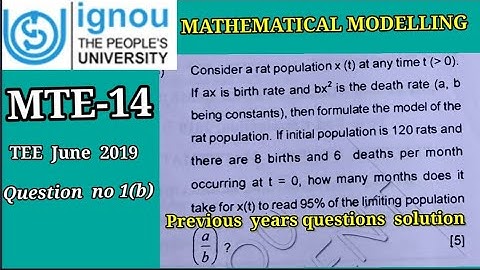MTE14 |Previous years solution| Mathematical Modelling | BDP|mte14 lecture  |Math solutions for all|