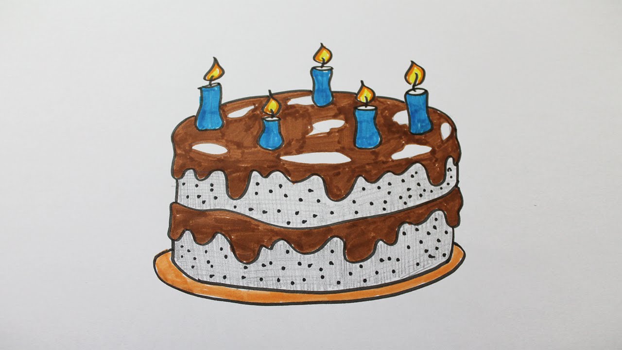 Comment Dessiner Un Gateau D Anniversaire Youtube