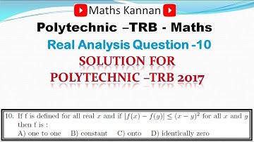 Polytechnic TRB -2017 - solution || PG TRB || Real analysis question 10||Tamil