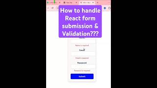 React Form Handling &amp; Validation Using Formik &amp; Yup #shorts #shortvideo #viral #infysky #reactjs