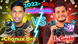 Chanux Bro vs SL Geek | 2022–2025 YouTube Data Analysis | Subscriber Growth Battle Sri Lanka