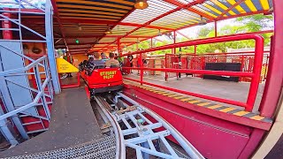 4K Pov Goofys Sky School Front Row Full Ride - Roller Coaster At Disney California Adventure