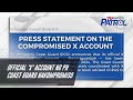 Official &#39;X&#39; account ng PH Coast Guard nakompromiso | TV Patrol