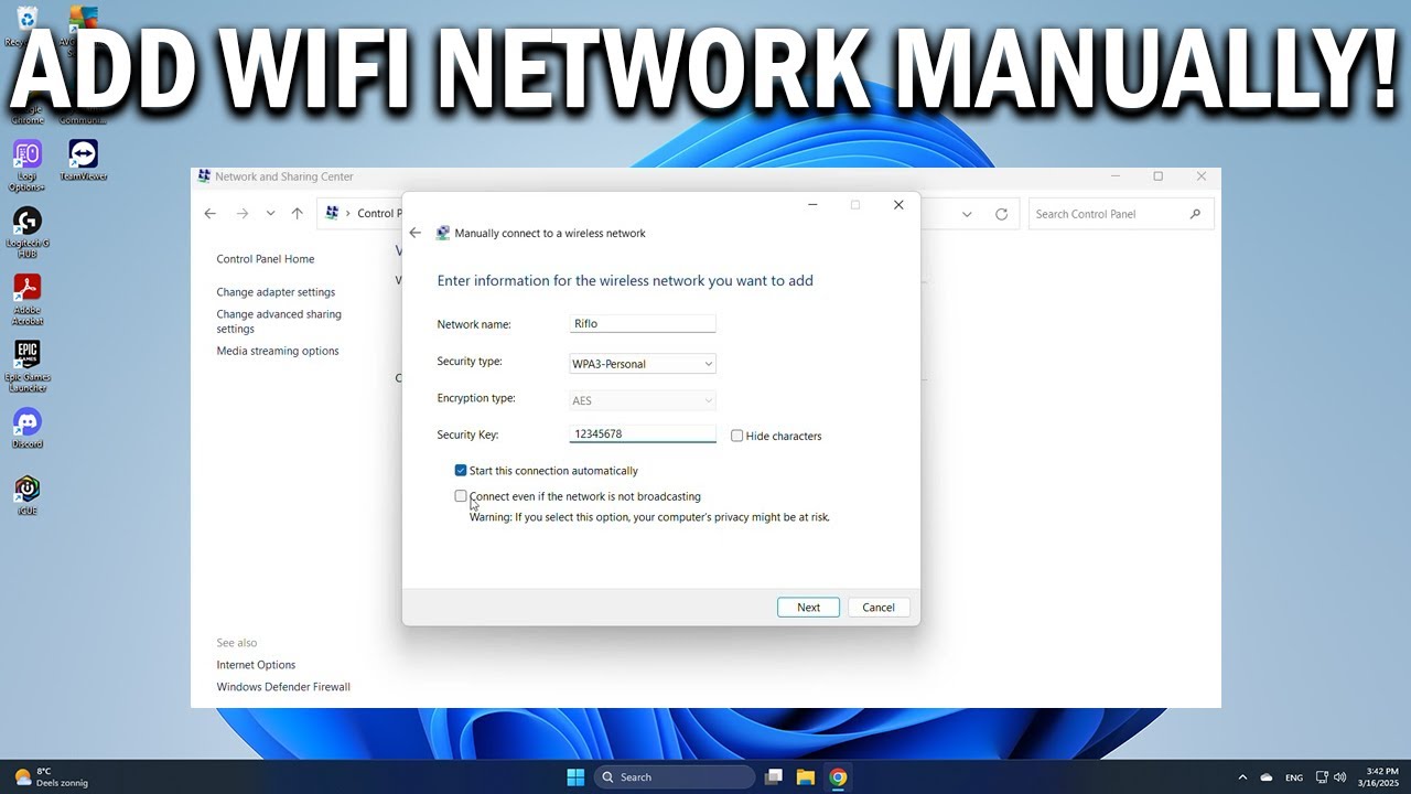 How To Add Wireless Wifi Network Manually in Windows - Easy Fix