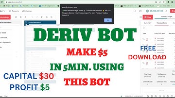 DERIV BOT -  Make $5 daily trading on digit differs || Binary Bot For Beginners