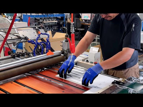 The process of making gift boxes. Wonderful factory in Japan using
