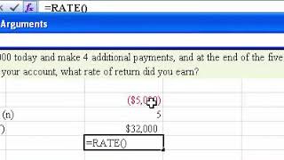 Excel's Rate Function, Time Value of Money