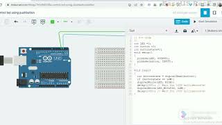 pushbutton control LED using Arduino uno and simulate the output results on Tinkercad #led #tech