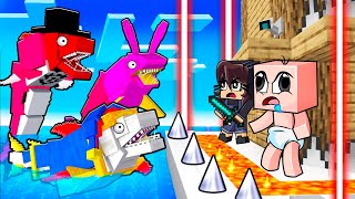 TIBURONES DIGITAL CIRCUS vs La BASE Mas SEGURA en Minecraft! 😨😱 Bebé Noob