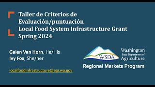 Taller de criterios de evaluación/puntuación de las subvenciones para el sistema alimentario local