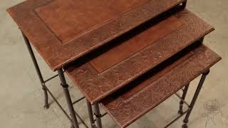 Kew Gardens Leather Nesting Tables | Sarreid | ZIN Home