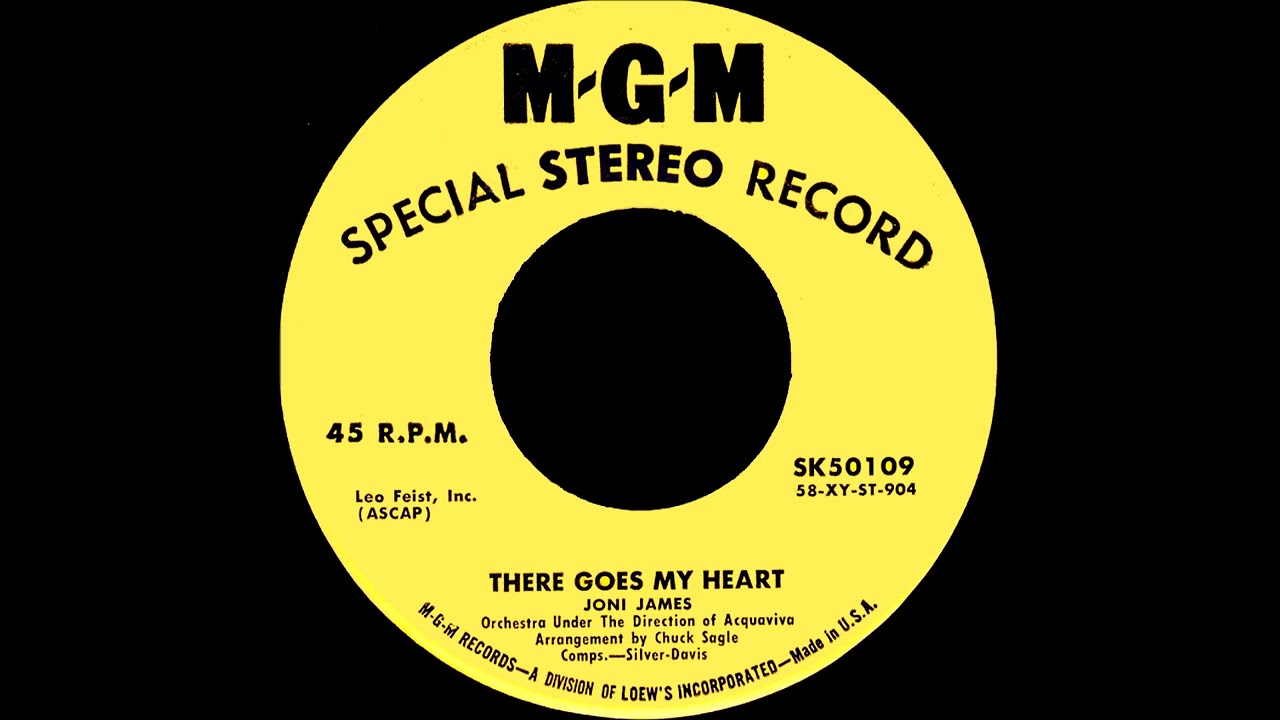 Joni James - There Goes My Heart (Rare Stereo 45 RPM) 1958 - YouTube