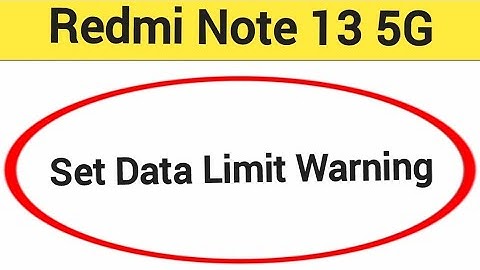 how to set data limit warning,Redmi note 13 5G me data limit kaise set karen
