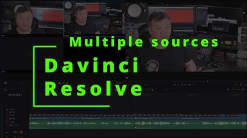 Davinci resolve, combining multiple video and audio sources.