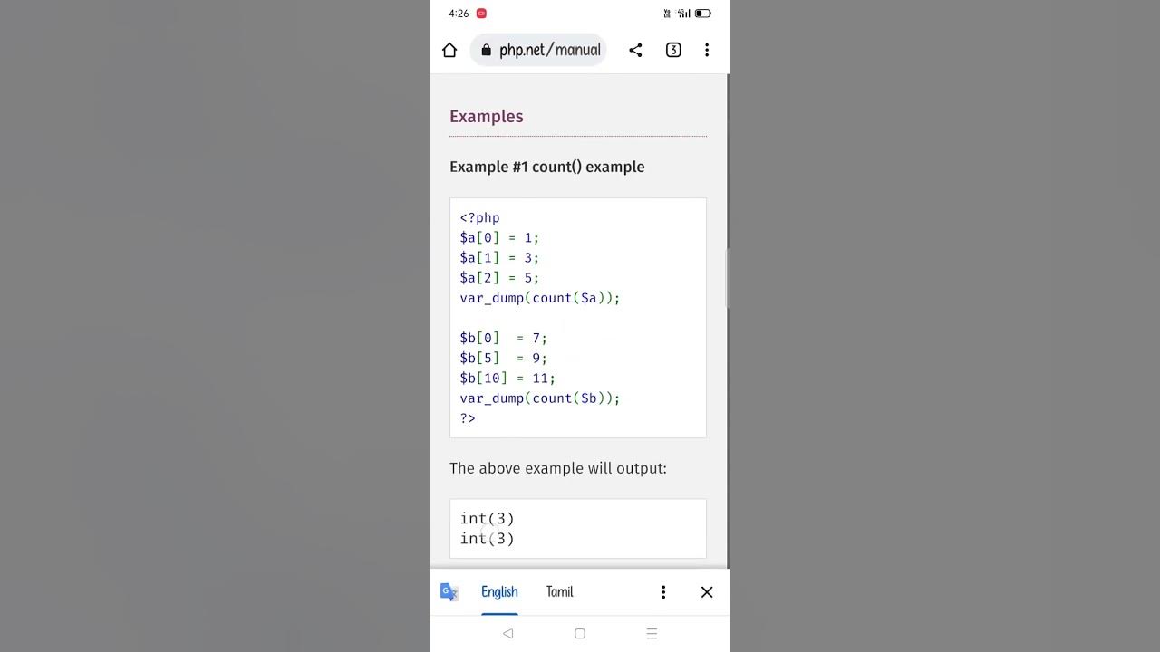 Php count and sizeof uses php shortsfeed corephp shorts 
