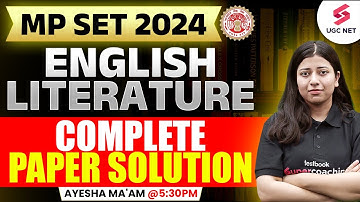 MP SET English Answer Key 2024 | MP SET English Question Paper 2024  | MP SET Exam 2024 | Ayesha