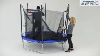 Видео о Батут Hop-Sport 8ft (244cm) black/blue с внешней сеткой