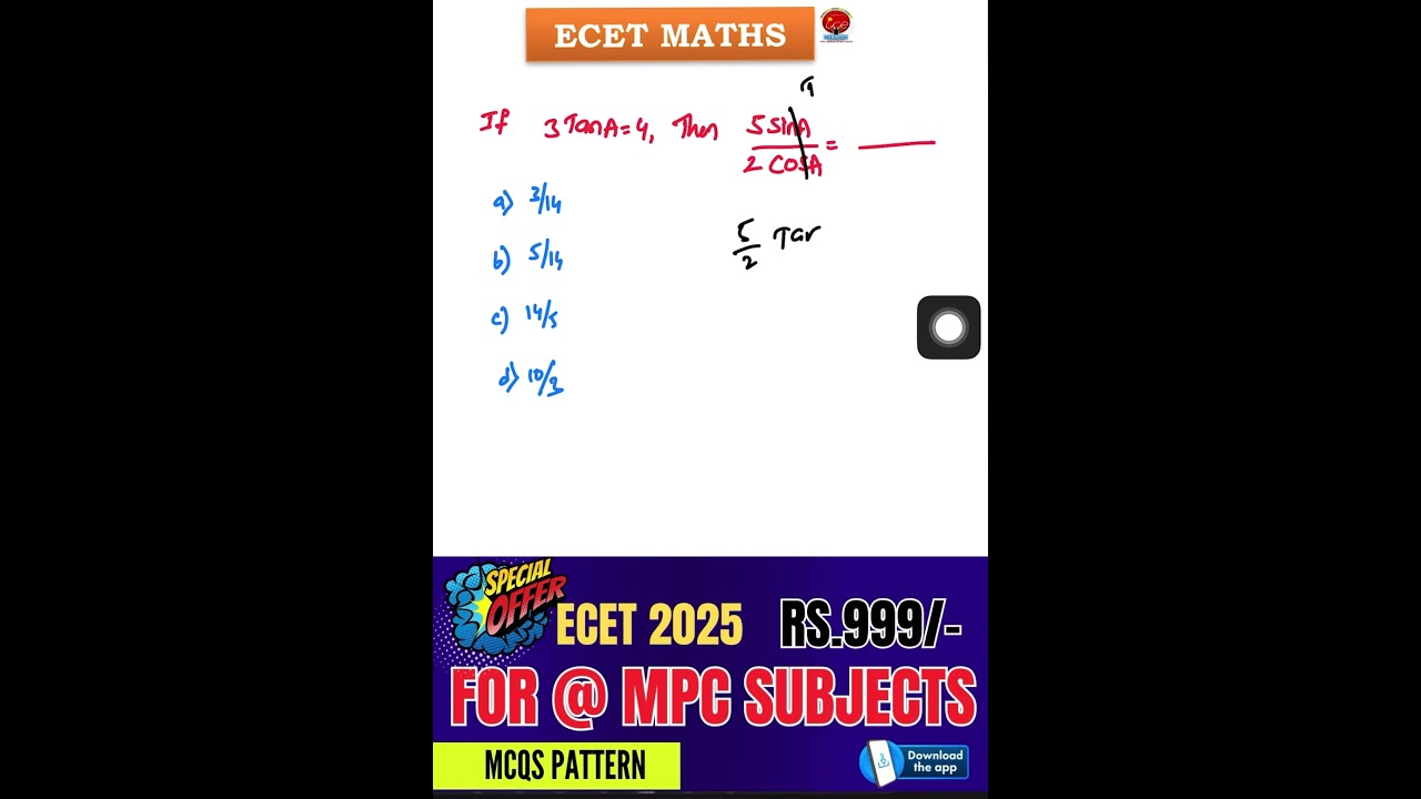 ECET 2025 Maths Guide | How to Score High & Get the Best Rank! 🚀 | Q-168 Explained