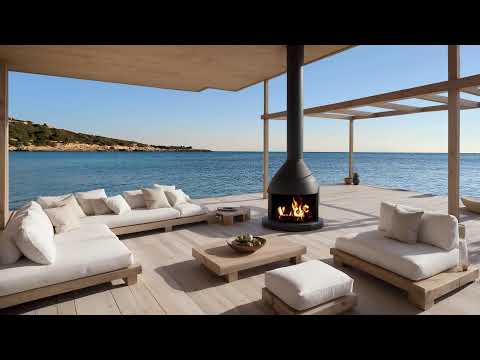 Relax with Hip-Hop Chillout Music and the Sound of the Sea Waves on a Cozy Terrace