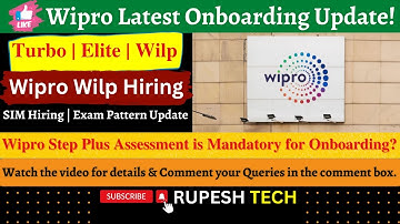 Wipro onboarding update | SIM Hiring & Exam Pattern | wipro wilp | Turbo, Elite, Wilp - P1 & P2🔥👍