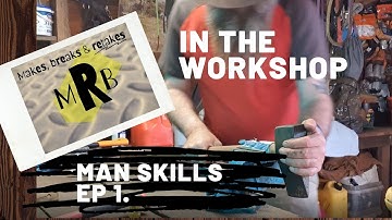 In the workshop, Chainsaw gets a sharpen, new handle for the block splitter. Man skills Ep1.