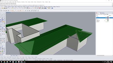 Creating exterior walls and hipped roof in 3D from floor plan Rhino 3D