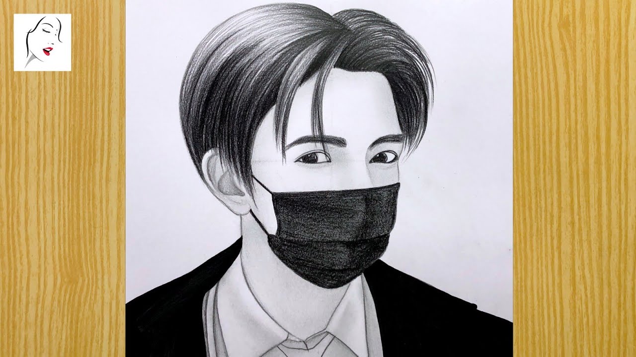 How To Draw A BTS V With Face Mask A Boy Mask Drawing For Beginners How To Draw A BTS V With Face Mask A Boy Mask Drawing For Beginners