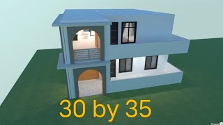 30x35 House plan 3D | 118 Gaj | 1050 sqft | 30*35 house plan 3d | 30 by 35 ka Naksha ||