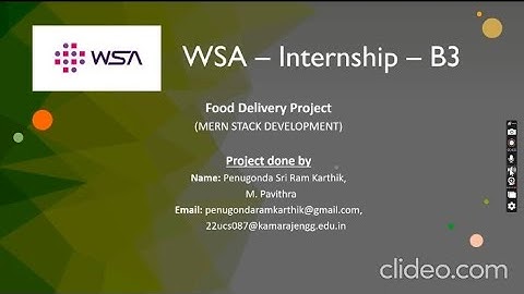Food Delivery App - Using MERN Stack | WSA internship B3 | #webstackacademy