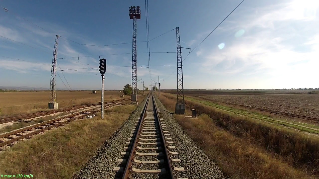 Bulgarian railways cab ride: Stara Zagora - Straldzha @ 150 km/h