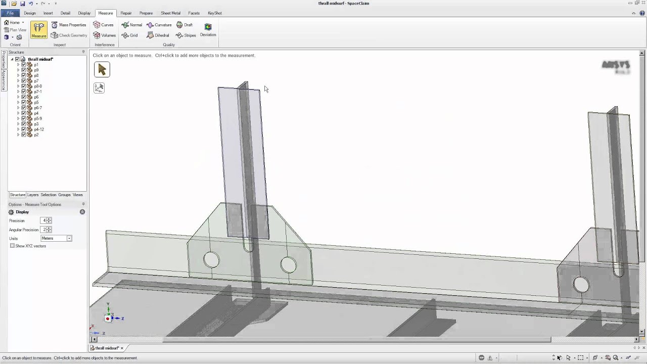 Midsufacing in ANSYS SpaceClaim