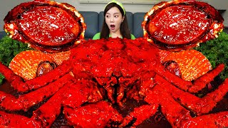 IDN SUB) Nuclear buldak 🔥 Spicy Giant King Crab 🦀 Seafood & Bibimbap Recipe Mukbang ASMR Ssoyoung