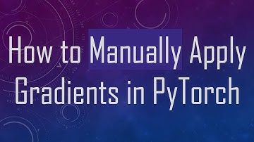 How to Manually Apply Gradients in PyTorch