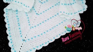 كروشيه بطانية للبيبى  | خيط وإبرة | Crocheted blanket for Baby