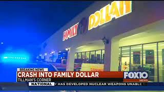 Truck crashes into Family Dollar