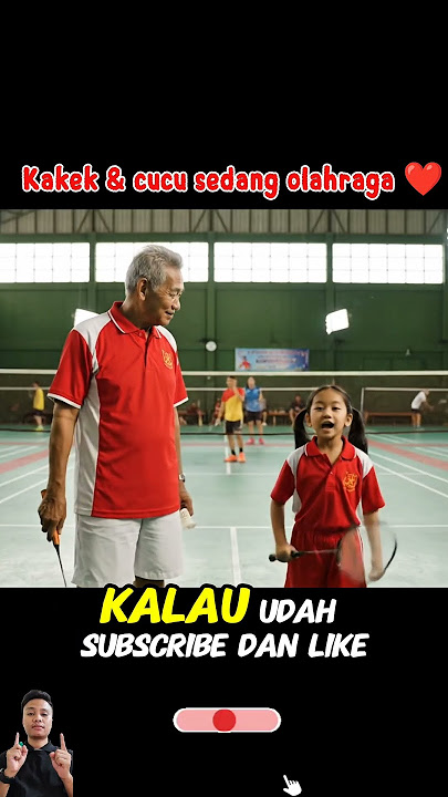 Kakek dan cucu perempuannya sedang bermain badminton 🥰❤ #shorts #trending #fake #ai #kakek #lomba