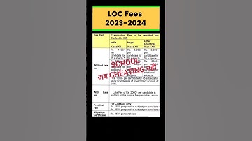 CBSE LOC Submission Fees 2023-2024 | CBSE LOC Correction 2023-24 | CBSE Board Exam 2023-24 | #shorts
