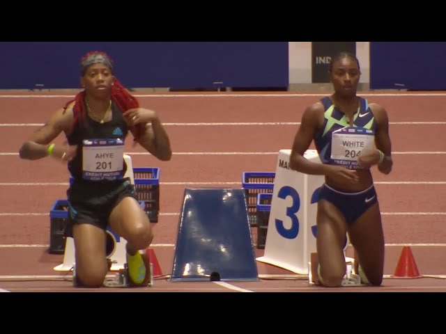 Kayla White Beats Michelle-Lee Ahye In 7.13 60m | 2022 World Indoor Tour class=