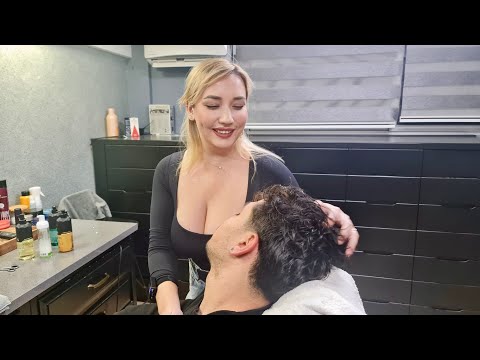 💈RUSSIAN FEMALE BARBER ANASTASIA PUT HIM TO SLEEP w/ HER HEALING SOFT HANDS | ASMR MASSAGE for SLEEP