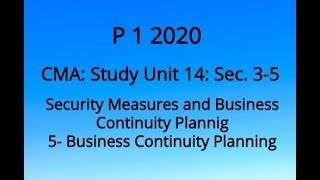 CMA: Unit 14: Sec 3-5 2020