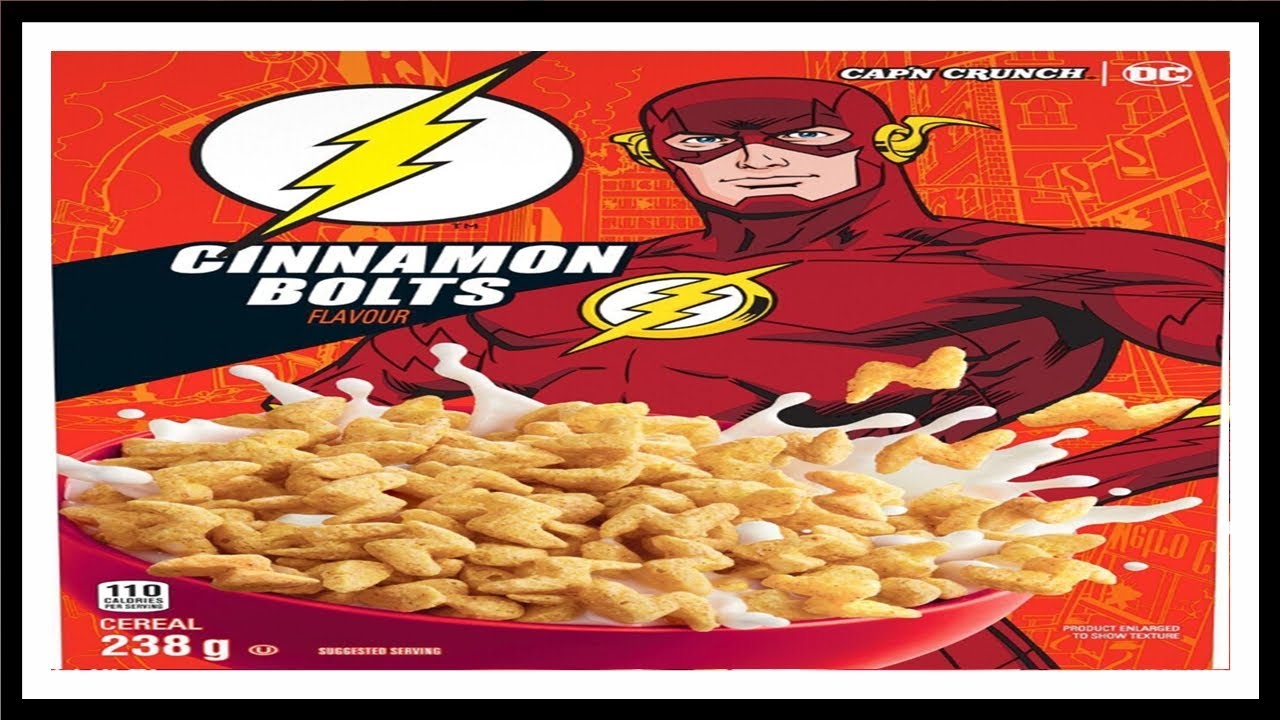 Limited Edition Cap'n Crunch The Flash Cinnamon Bolts Cereal REVIEW