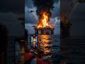 Massive Oil Rig Explosion in the Middle of the Ocean! 🔥🌊 #shorts