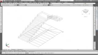 رسم درج ثلاثي الأبعاد  3d staircase in autocad