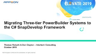 Migrating Three tier PowerBuilder Systems to the C# SnapDevelop Framework
