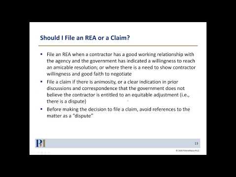 Overview of the Request for Equitable Adjustment, Claim and Appeal Process for Government Contractor